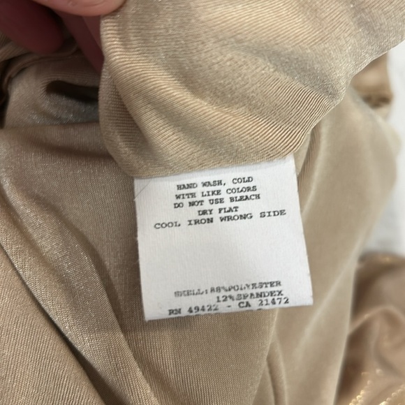 Jessica McClintock Vintage Elegant Gold Shimmer Evening Dress Gown Made in USA - Picture 12 of 16